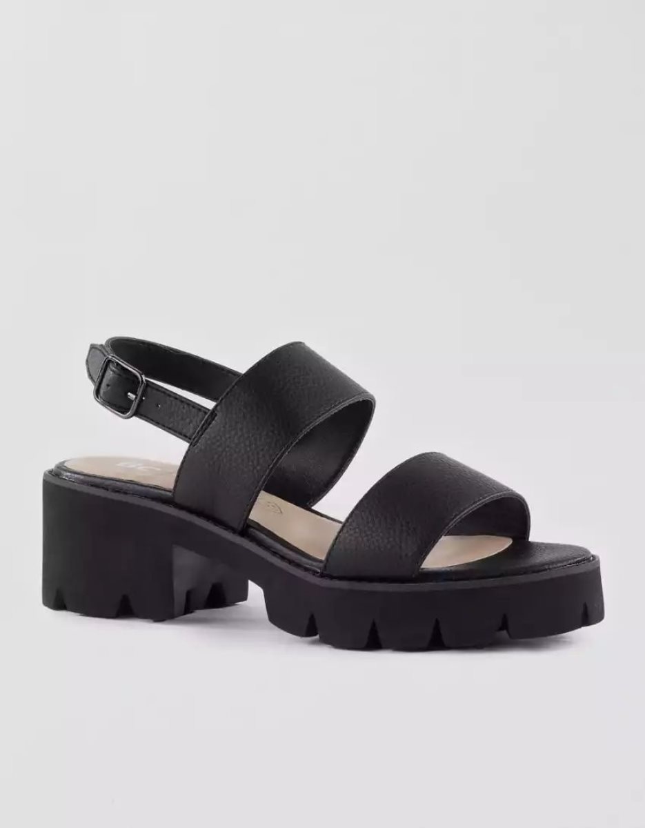 Compensées American Eagle BC Footwear Left Unsaid Plateforme Sandal Noir Femme | FJQ-11789195